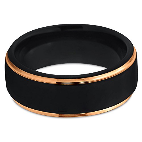 Midnight Rose Tungsten Black brushed Wedding Band Midnight Rose Tungsten Black brushed Wedding Band